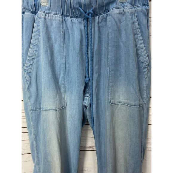 Side stitch Women's Faded Denim Size Small Pull On Pants - Picture 4 of 8